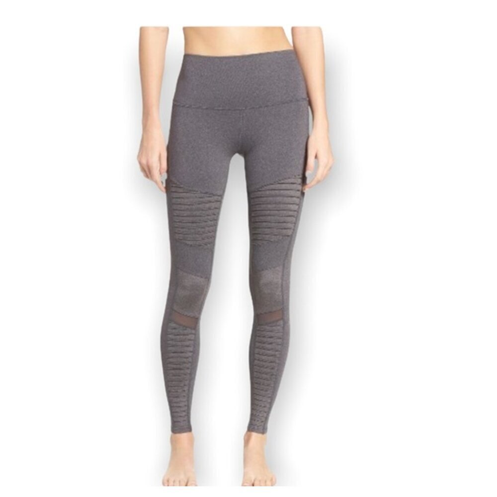 Alo Yoga Gray High Waisted Moto Leggings SZ S